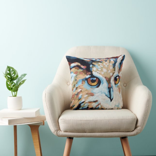Owl Painting - Gift for Animal Lovers Cushion (Chair)