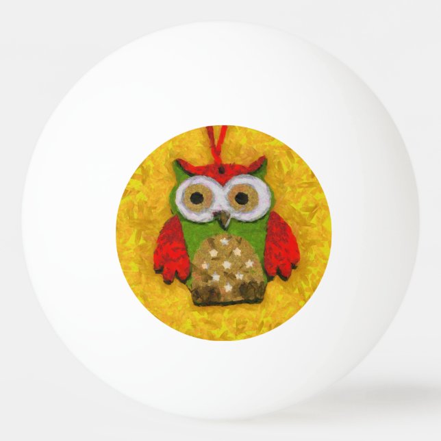Owl painting ping pong ball (Front)