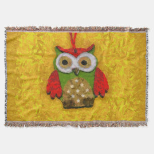 Owl painting throw blanket