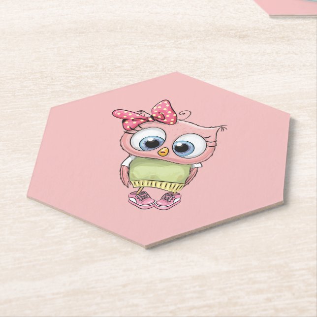 Owl Paper Coaster (Angled)