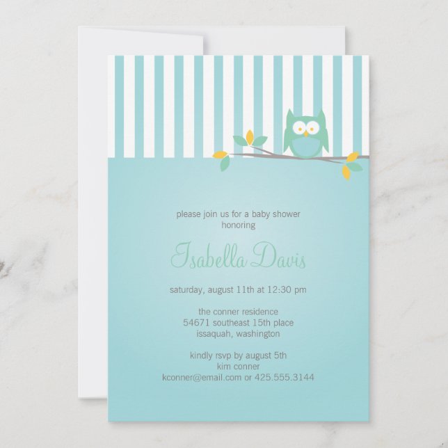 Owl Party / Shower Invitation (Front)