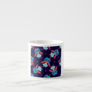 owl pattern background espresso cup