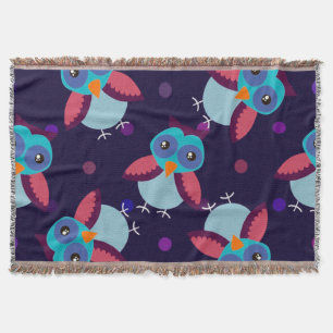 owl pattern background throw blanket