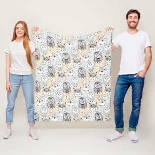 Owl Pattern fleece blankets