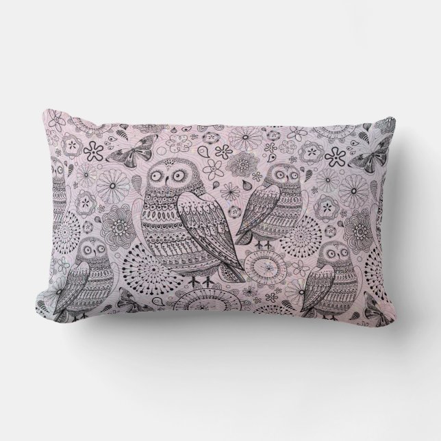 Owl Pattern Lumbar Cushion (Front)