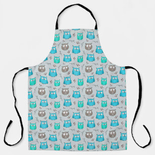 Owl pattern non repeating apron