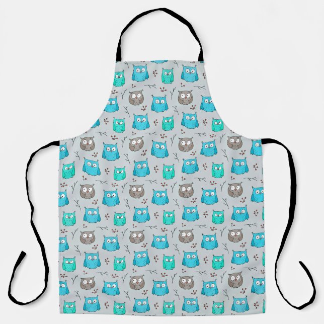 Owl pattern non repeating apron (Front)