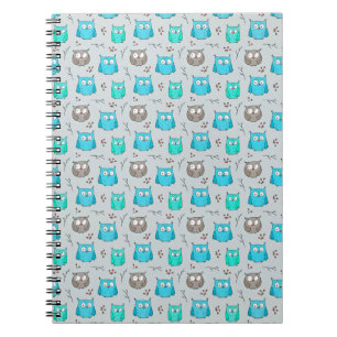 Owl pattern non repeating notebook