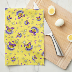 Owl pattern tea towel