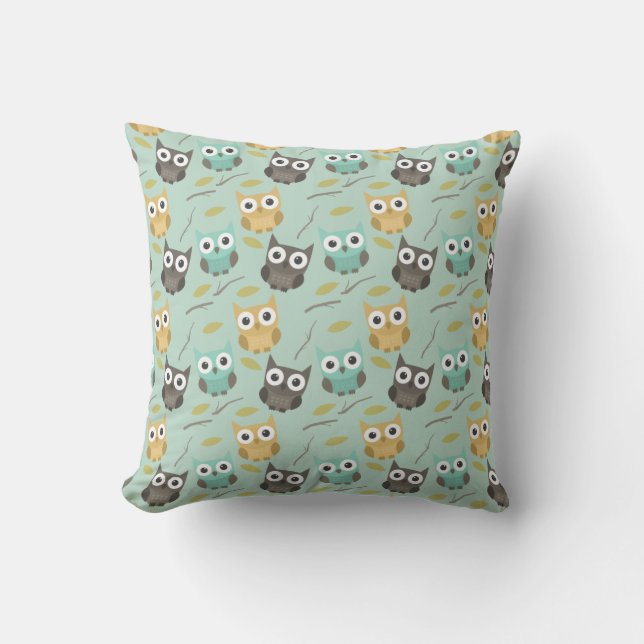Owl Patterned Pillow (Front)