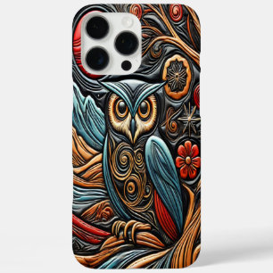 Owl Perched on the Tree Under a Red Moonlight iPhone 16 Pro Max Case
