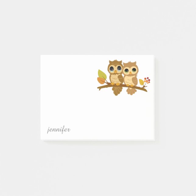 Owl Personalise Post-it® Notes (Front)