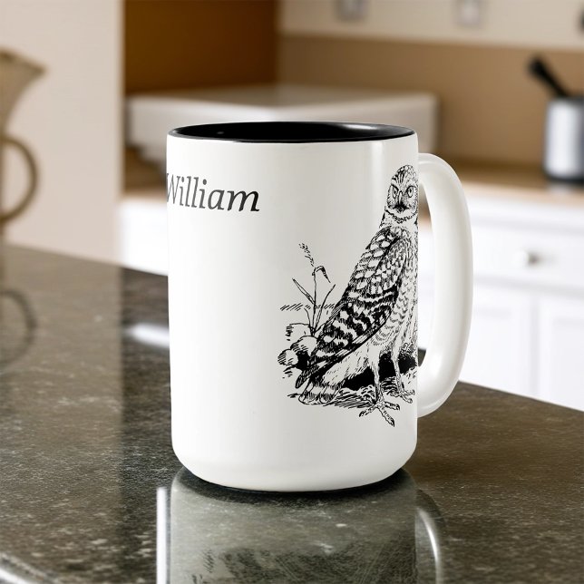Owl Personalised Two-Tone Coffee Mug (Creator Uploaded)
