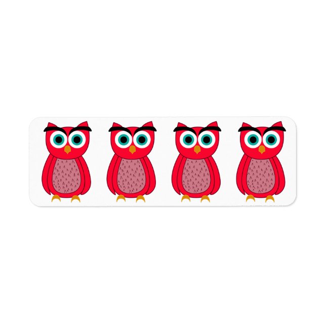 Owl Photo Print Return Address Label (Front)