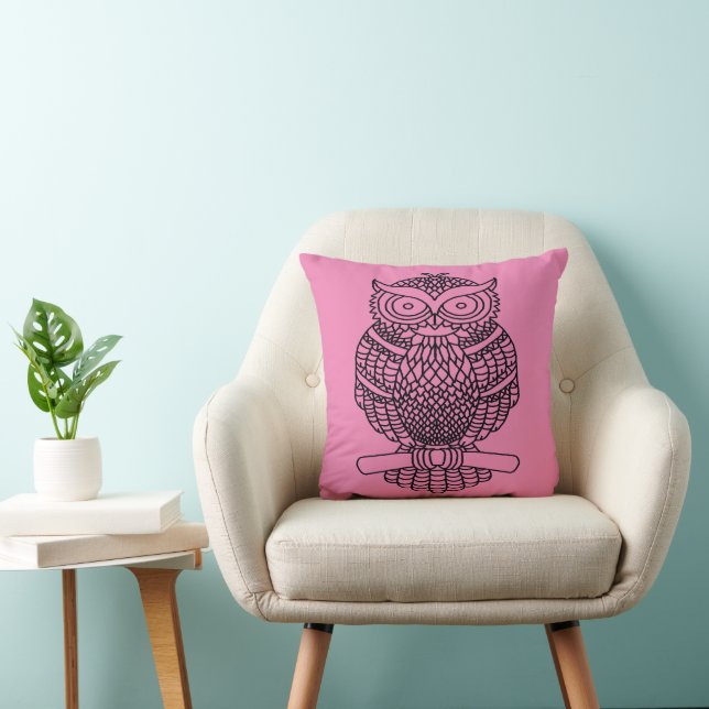 Owl (pink) - Pillow (Chair)