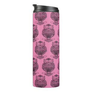 Owl (pink) - Thermal Tumbler