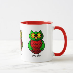 Owl pixel art mug