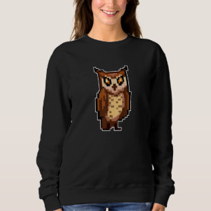 Owl Pixel Retro Gaming Style Sweatshirt