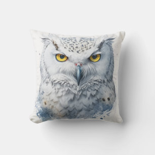 Owl Portrait Animal Painting Wildlife Outdoors Art Cushion