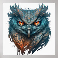 Owl Portrait Animal Painting Wildlife Outdoors Art