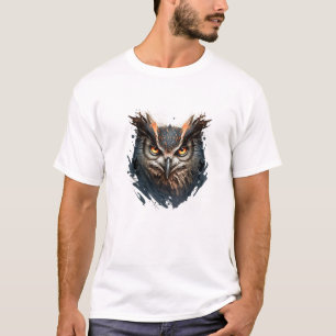 Owl Portrait Animal Painting Wildlife Outdoors Art T-Shirt