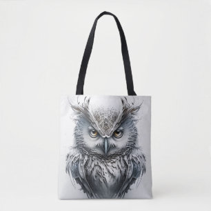 Owl Portrait Animal Painting Wildlife Outdoors Art Tote Bag