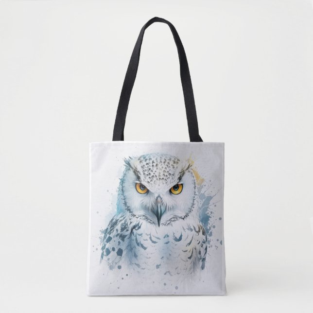 Owl Portrait Animal Painting Wildlife Outdoors Art Tote Bag (Front)