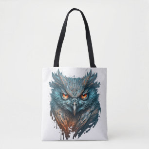 Owl Portrait Animal Painting Wildlife Outdoors Art Tote Bag
