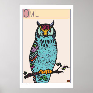 Owl-Print Poster
