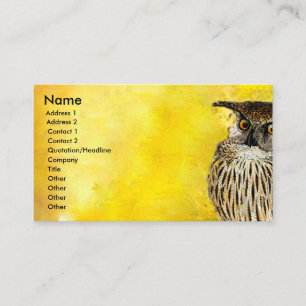 OWL Professional Bird Design Watercolors Business Card