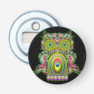 Owl Psychedelic Pop Art Bottle Opener
