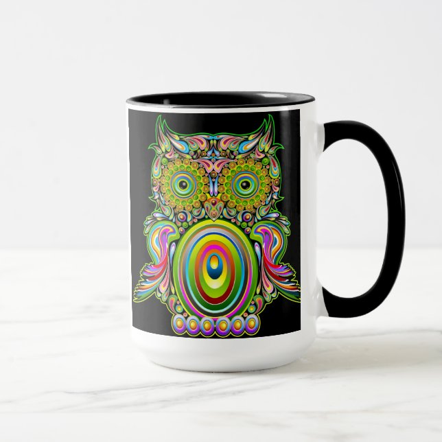 Owl Psychedelic Popart Mug (Right)