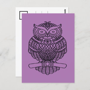 Owl (purple) - Postcard