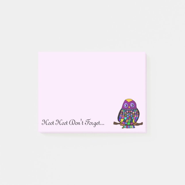 Owl Rainbow Post-it Notes (Front)