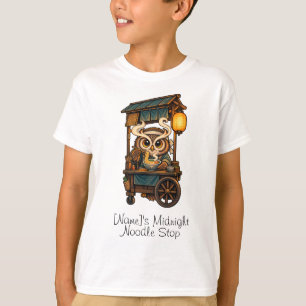 Owl Ramen Cart Lantern Night Market T-Shirt