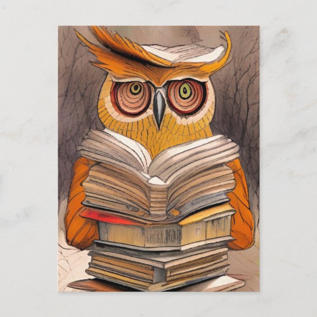 Owl Reading - Art Card (Front)