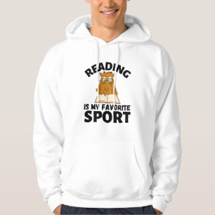 Owl Reading Books Reading Is My Favourite Sport Hoodie