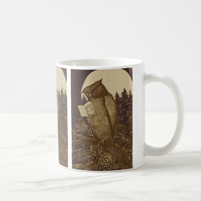 Owl  Reading by Moonlight Coffee Mug (Right)