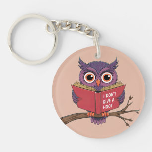 Owl Reading Key Ring