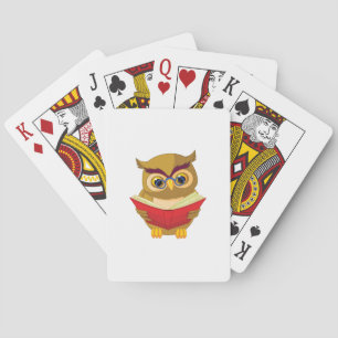 Owl Reading Playing Cards
