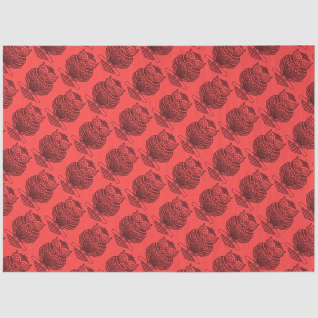 Owl (red) - Tissue Paper (Front)