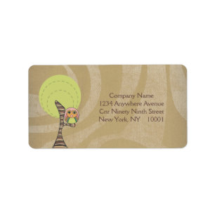 Owl Retro Company Address Labels Stickers