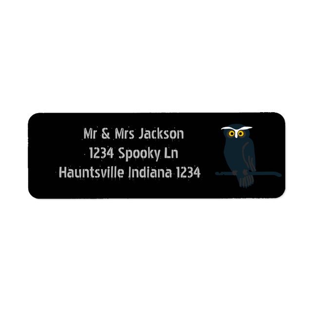 Owl Return Address Label (Front)