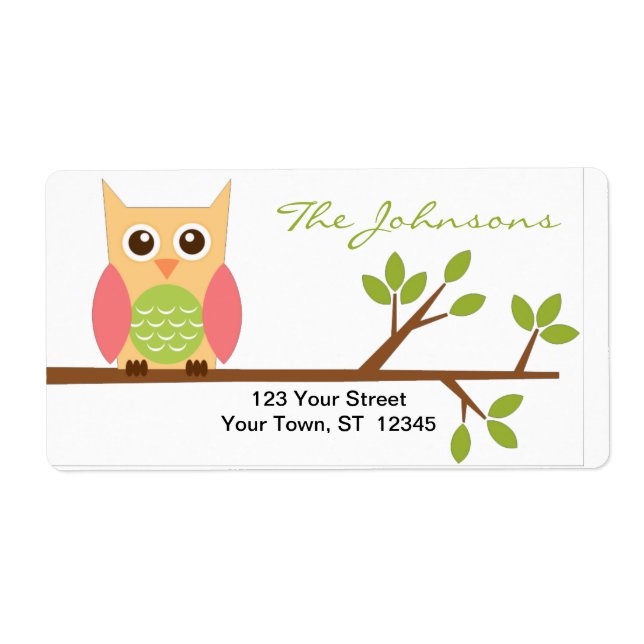 Owl return address labels - rectangle stickers (Front)