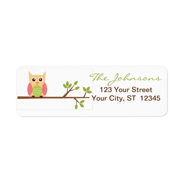 Owl return address labels - small stickers (Front)