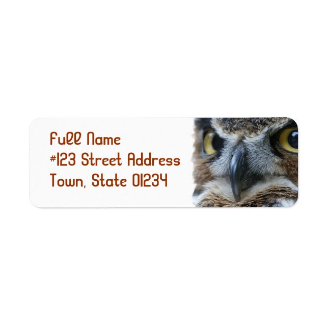 Owl Return Address Mailing Label (Front)