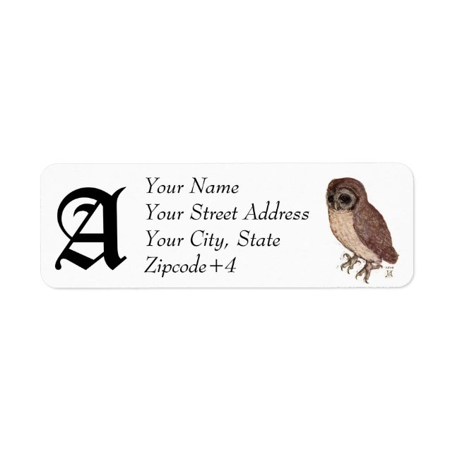 Owl Return Label - Customise it! Return Address Label (Front)
