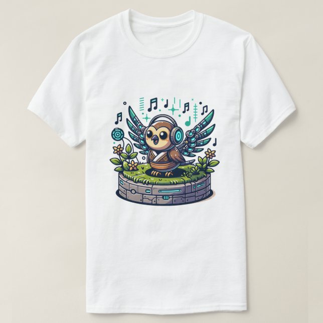 Owl Robot T-shirt (Design Front)