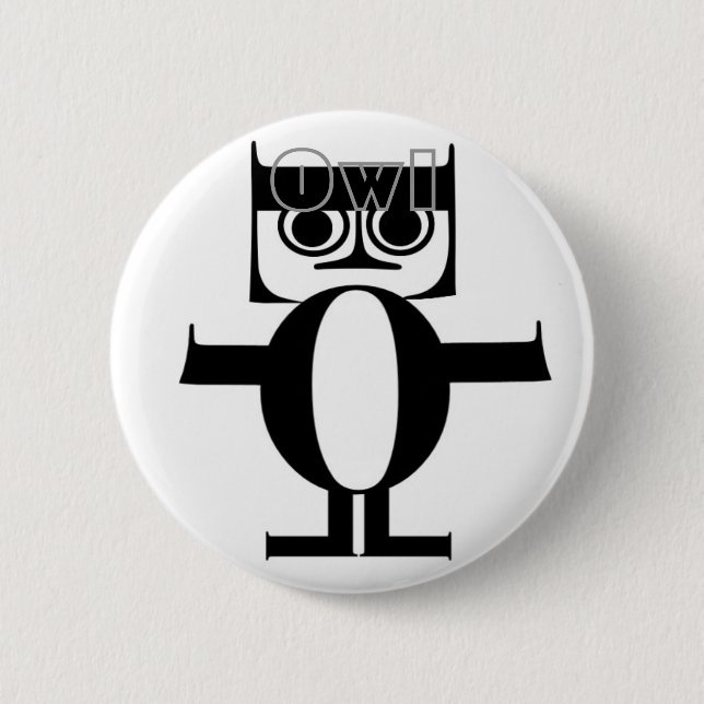 Owl Round Button (Front)