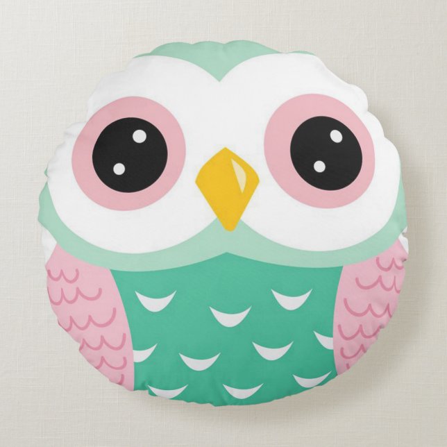 Owl Round Cushion (Front)
